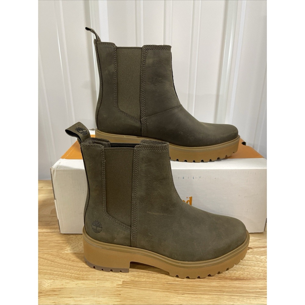 Women's Timberland Carnaby Cool Mid Chelsea Boot Siza 6.5 Olive {MB-1659]